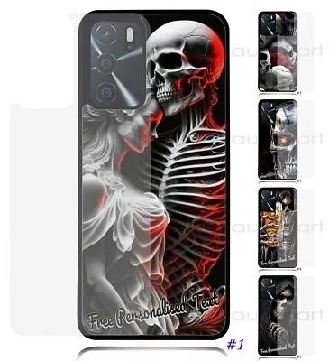 Personalised Text Glass Phone Case For OPPO A96/78/73/57/54/53/16 Series - Skull • $19.98