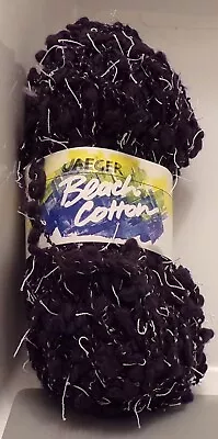 Jaeger Beach Cotton Black Discontinued Slubby Yarn; Lot Of 7 • $35