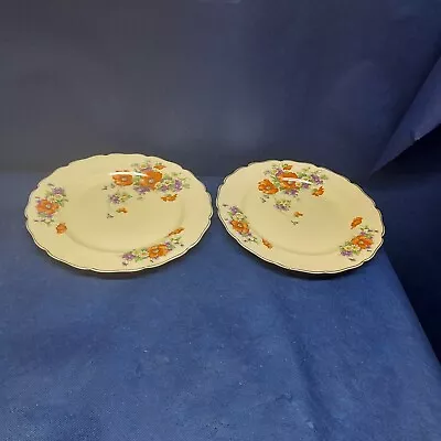 Vintage 1940's Canonsburg Pottery  CAN93 YELLOW  Set/2 Dinner Plates USA EUC  • $15.99