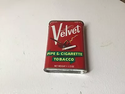 Vintage EMPTY Velvet Pipe & Cigarette Tobacco Tin-Pocket Fishing Lure Carrier • $3.61