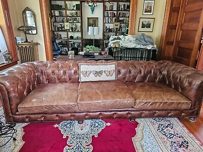 10' Chesterfield Leather Sofa (Restoration Hardware) • $3000