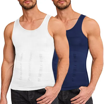 Sculptcore Men's Body Shaper Compression Ionic Shaping Shirt Slimming Tank Top • $12.15