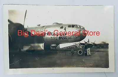 Orig WW2 Photo Bomber Nose Art B-29 OLD-BITCH-U-ARY BESS  20th Army Air GUAM • $112.49