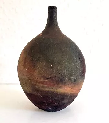 Small Raku Bud Vase By Simon Rich Studio Pottery Narberth Wales • £20