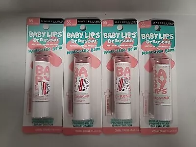 4 New Maybelline New York Baby Lips Dr. Rescue Lip Balm ~ #55 Coral Crave .15 Oz • $18.99