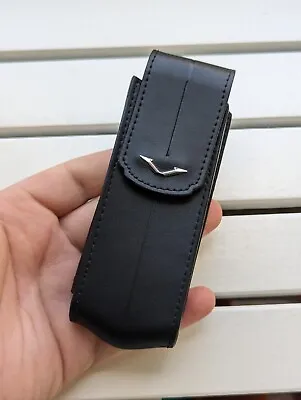 Vertu Signature S Mobile Phone Black Leather Custom Vertical Case Cover • $75