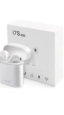 I7s-TWS Wireless White Earphones Wireless Earbuds Charging Box • £12.99