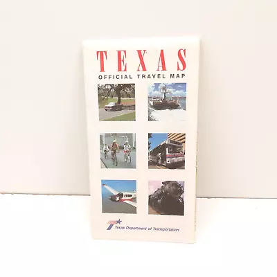 Vintage Texas Travel Map 32 X32  Fold Out Travel Map Highways TX DOT 90s • $15.99