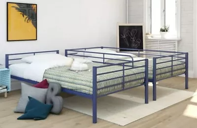 Contemporary/Modern Twin-over-Twin Convertible Bunk Bed Blue Metal • $239.99