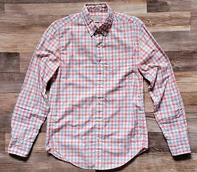 J. Crew Shirt Men Small Multi Color Gingham Check Slim Fit Tailored Button Down • $9