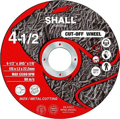 SHALL (4.5 ) 115 X 1.2 X 22.2 Mm Thin Stainless Steel Metal Cutting Discs • £14.99