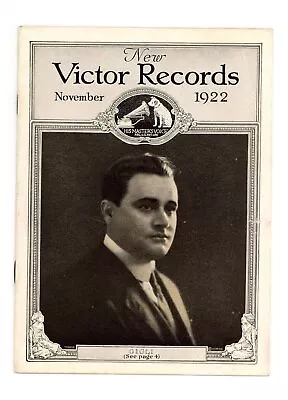 Victor Records New Release Supplement Nov 1922 VG+ 4.5 • $64