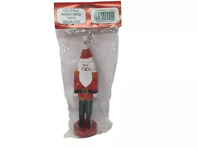 Old World Wood Carved Santa Christmas Ornament Vintage Montgomery Ward NOS • $14.50