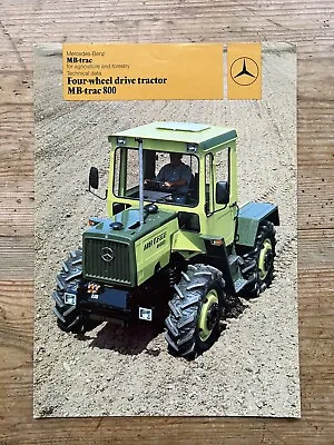 MB Trac 800 Leaflet.. Mercedes Benz Tractor.. Classic Farming 1980’s • £10.49