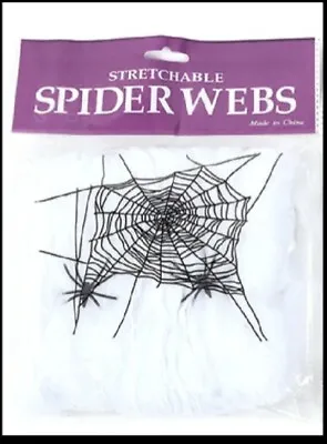 Halloween Spider Web Webbing Spiders Stretchy Cobweb Cob Webs Scene Decoration • £3.79