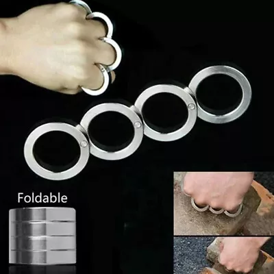 4x Stainless Steel Outdoor Rotatable Folding Ring Clasp Ring For Hiking Men Hot • $9.64