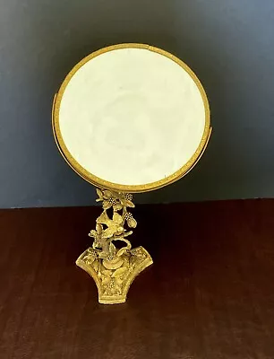 Vintage Matson Gold Ormolu Bird & Tree Dogwood Magnifying Tilt Vanity Mirror • $78.50