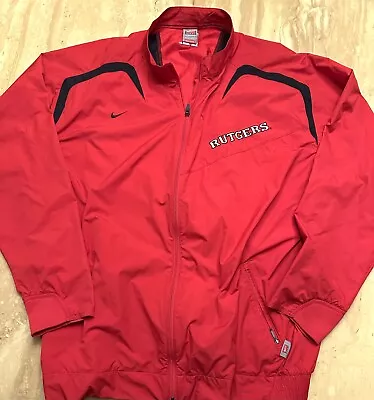 Rutgers Scarlet Knights VINTAGE Nike Team NCAA Windbreaker Jacket • $75