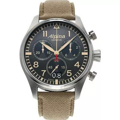 £500 • Buy Alpina Startimer Pilot Chronograph Mens Watch AL-372BGR4S6
