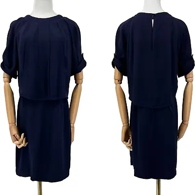 $24.99 • Buy Z Spoke By Zac Posen Silk Navy Dress Size 8