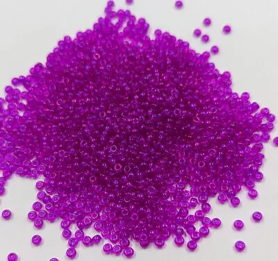 Vintage Glass Seed Beads TOHO Japan Transparent Fuchsia Iris AB 11/0 14 Grams • $7