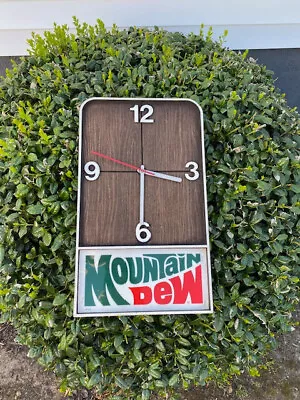 Vintage Mountain Dew Electric Wall Clock 20  X 12  X 2  - Works - Accurate! • $109.99