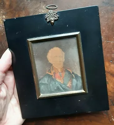 Antique Hand Colored Albumen Photo Military Man Miniature Portrait British • $9.50