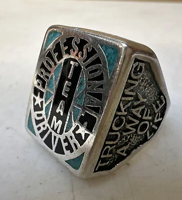 G&S Gordon & Smith Silver Vintage 1998 Trucker Ring Professional Team Driver 13 • $34.99