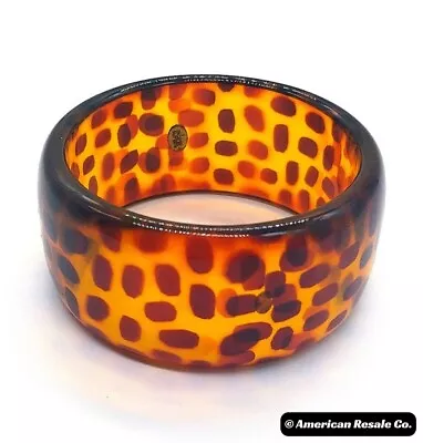 New Vintage JOAN RIVERS Signed Lucite Simulated Tortoise Bangle Bracelet-QVC • $21.95