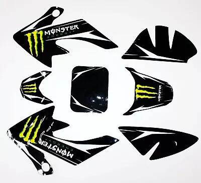 MONSTER Decals Graphics Sticker Kit CRF50 Style Fairing PIT PRO Trail Dirt Bike • $22.29