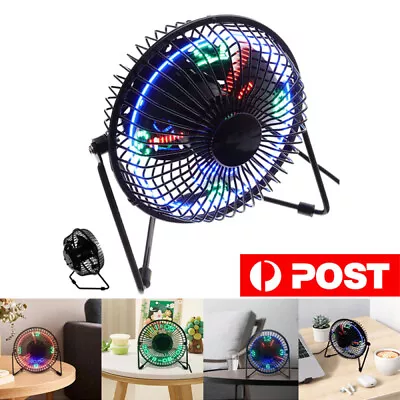 USB LED Clock Fan With Real Time Clock Display Function Desktop Cooling Fan • $28.49