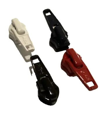 No.5 YKK ZIPS For NYLON Metal Zip Zipper Sliders - Red Black Blue And White • £51.99