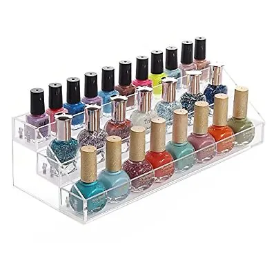 Nail Polish Holder Organizer Clear Acrylic Nail Polish Tray Fingernail Polish Di • $15.80