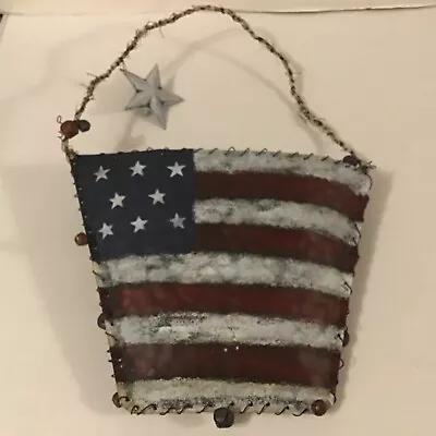 Metal Americana Wall Hanging Basket For Flowers Farmhouse 16” Total Length • $15