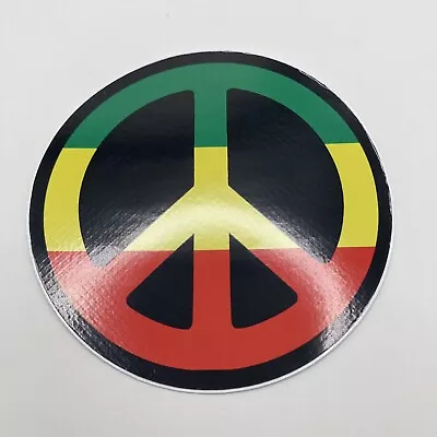 Rasta Peace Sign Bob Marley 4  Inch Circle Vinyl Window Laptop Bumper Sticker • $4.99