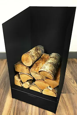 Log Store With Storage Drawer Winter Heavy Duty Outdoor Garden Fire Wood Metal • £90.19