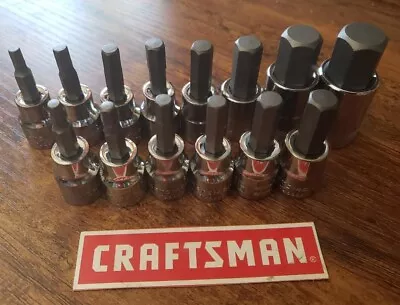 CRAFTSMAN 14pc 3/8 1/2 SAE METRIC Hex Allen Key Bit • $28.12