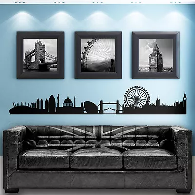 LONDON SKYLINE Giant Home Mural Vinyl Wall Art Sticker Bedroom Living Room Decor • £32.75