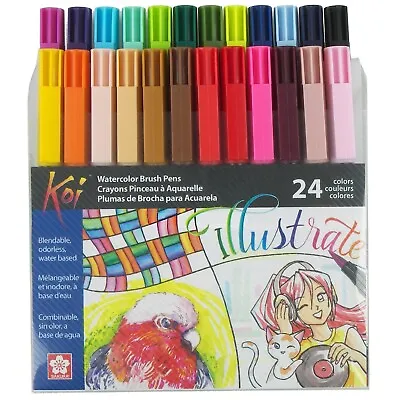 $28 • Buy Sakura XBR-24SA Koi Watercolor Coloring Brush Pen Set, 24 Count, Assorted Colors