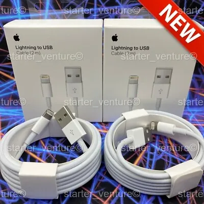 2 X Genuine 2M IPhone Charger Fast For Apple Cable USB Lead 7 8 X XS XR 11 12 13 • £12.99