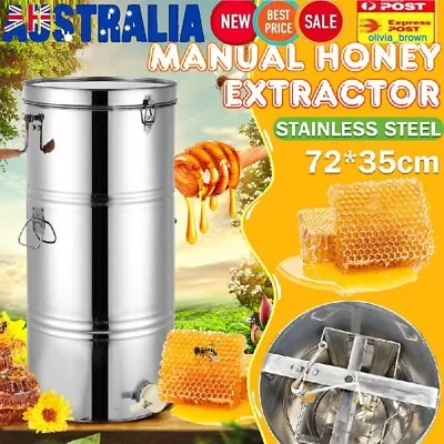 Honey Extractor 2 Two Frame Stainless Manual Crank Honey Bee Spinner Beekeeping • $126.35