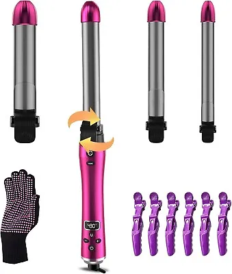 3 In 1 Auto Rotating Curling Iron (0.75  1  1.25 ) Interchangeable Barrels • $25.99