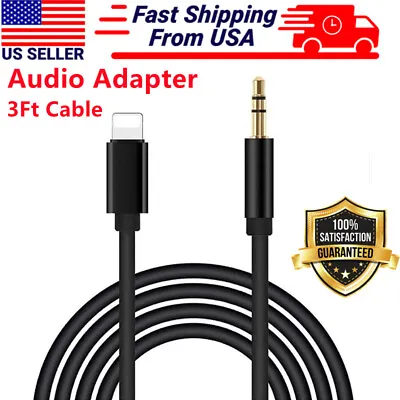 For IPhone 7 8 X XR 11 12 13 Pro Max 8 Pin To 3.5mm AUX Audio Car Adapter Cord • $3.75