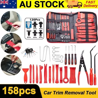 $29.79 • Buy 158 PCS Car Trim Removal Tool Auto Hand Tools Pry Bar Dash Panel Door Clips Kit