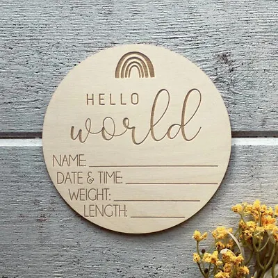 Home Hello World Boy Girl Hospital Meaningful Photo Prop Baby Announcement Sign • $8.37