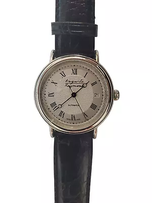 Auguste Reymond 69545 Swiss Made Automatic Date Black Leather Strap Mens Watch • $689.99