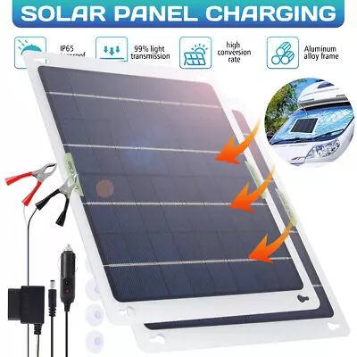 60W 30W Solar Panel 12V Trickle Charger Battery Charger Kit Maintainer Boat Car • $23.99