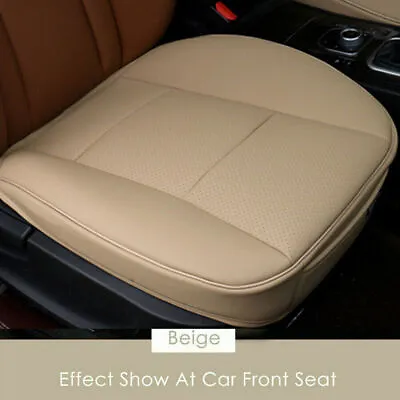 Car Front Seat Cover Full Surround Breathable PU Leather Pad Chair Cushion Beige • $20.99