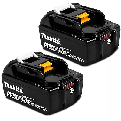 2 X Genuine Makita BL1850 18V 5.0Ah Li-Ion LXT Battery 5AH Star Battery BL1850B • £133.48