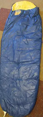 Vintage Down Sleeping Bag Gold Label - Down Pack-In  Mummy  Style Full Zip Camp • $78.95